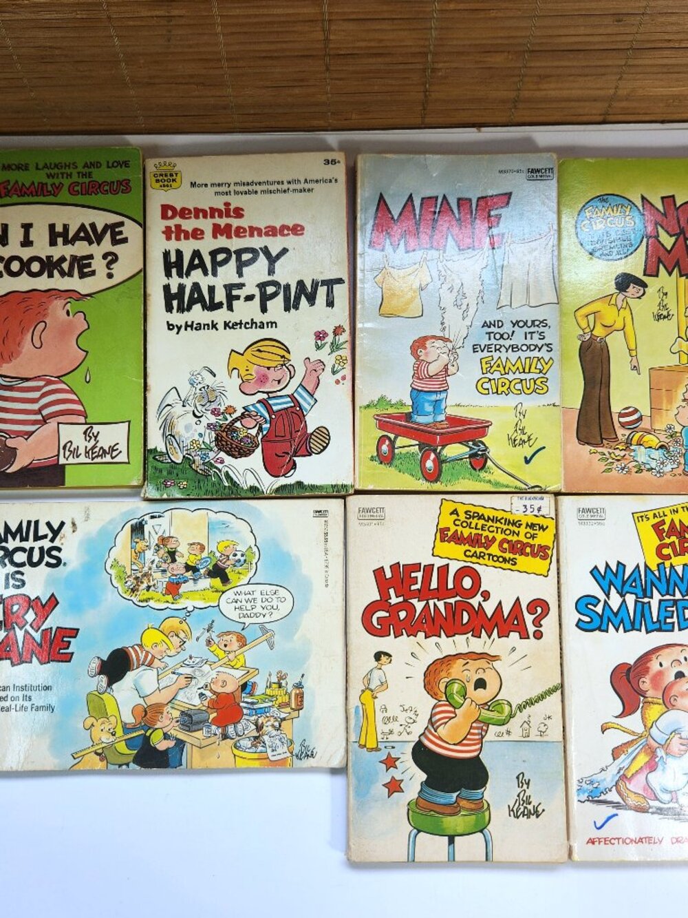 Vtg Family Circus Dennis Menace Comic Paperback Book Lot 7 Bil Keane Fawcett MCM